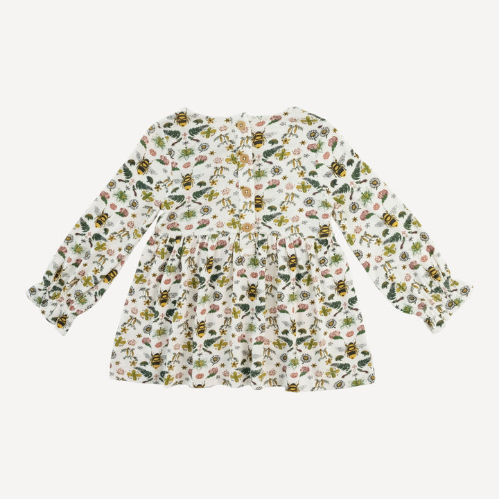 long sleeve square neck top | spring litho bee | modal