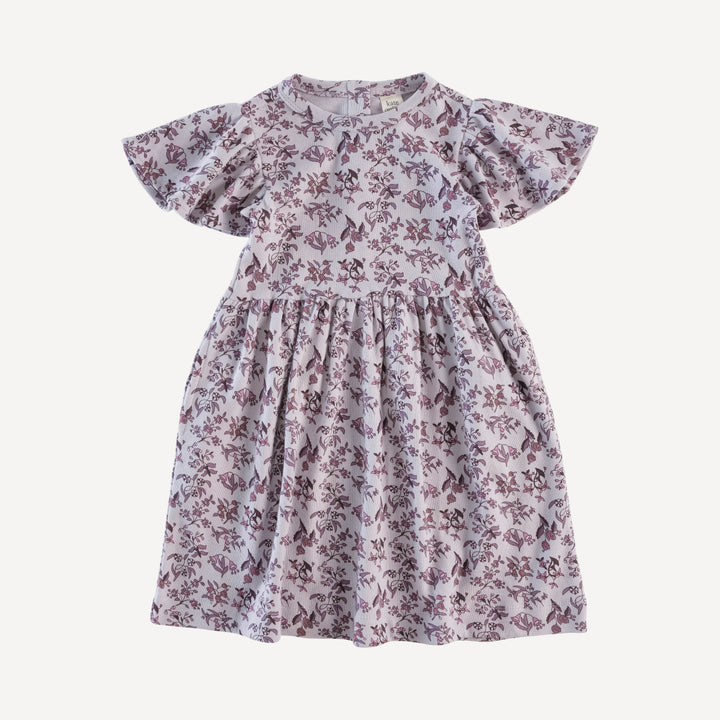 flutter sleeve dress | spring mist bouquet | organic cotton interlock