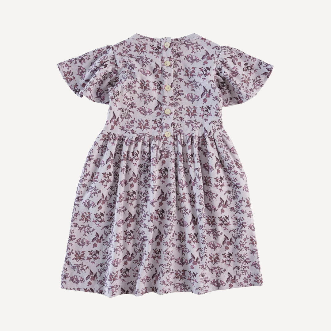 flutter sleeve dress | spring mist bouquet | organic cotton interlock