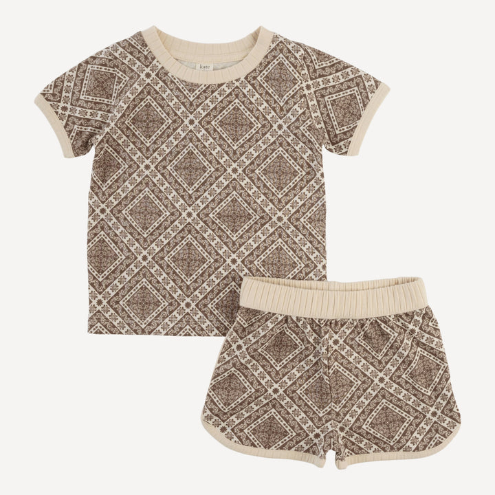 ringer short set | stone bandana | organic cotton jersey