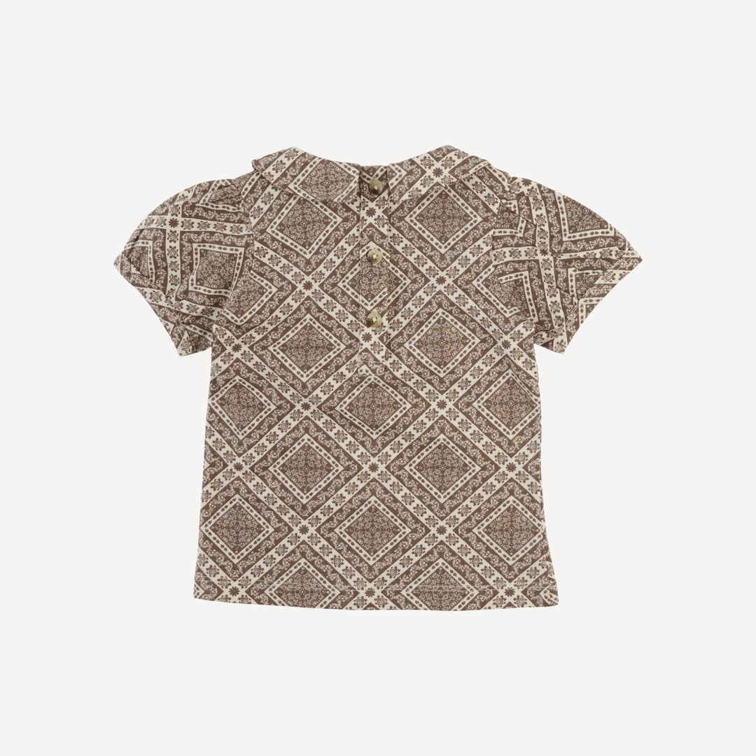 short sleeve peter pan top | stone bandana | organic cotton jersey