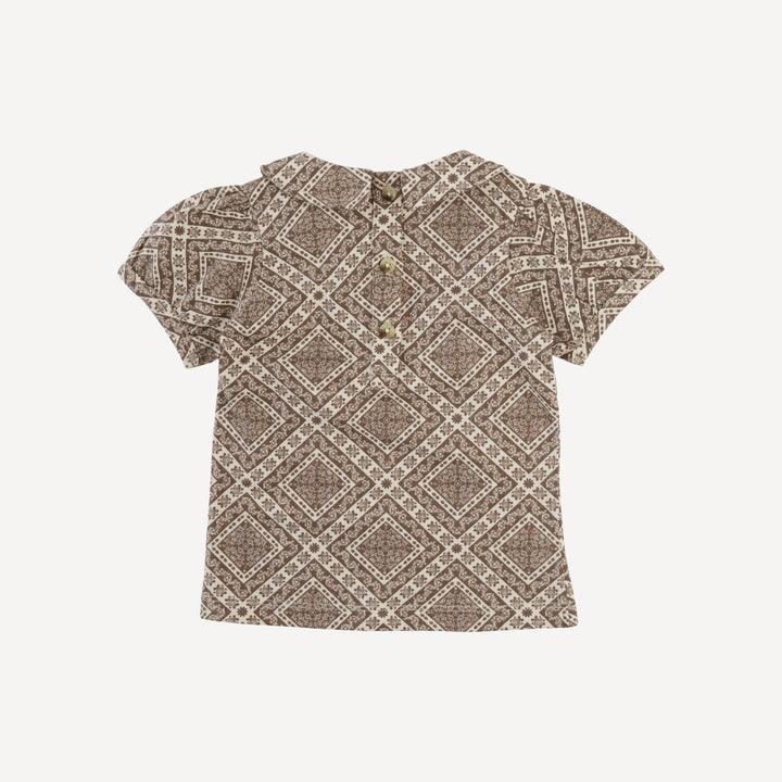 short sleeve peter pan top | stone bandana | organic cotton jersey