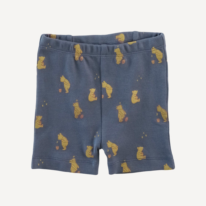 short sleeve crew neck shortie pj set | stone blue pooh | organic cotton interlock