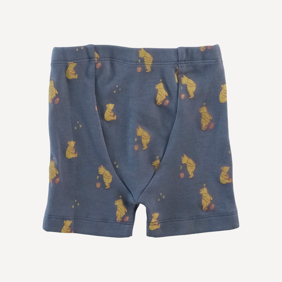 short sleeve crew neck shortie pj set | stone blue pooh | organic cotton interlock