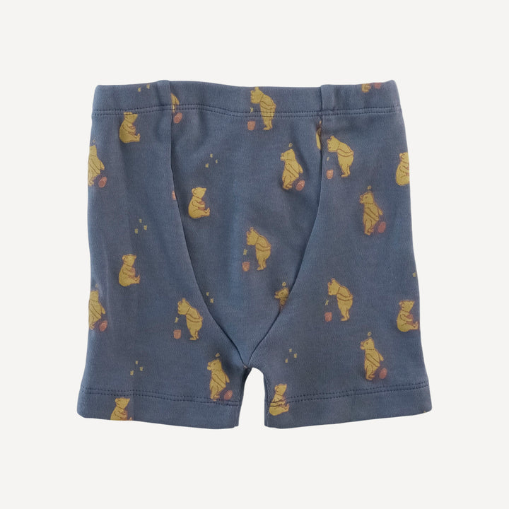 short sleeve crew neck shortie pj set | stone blue pooh | organic cotton interlock