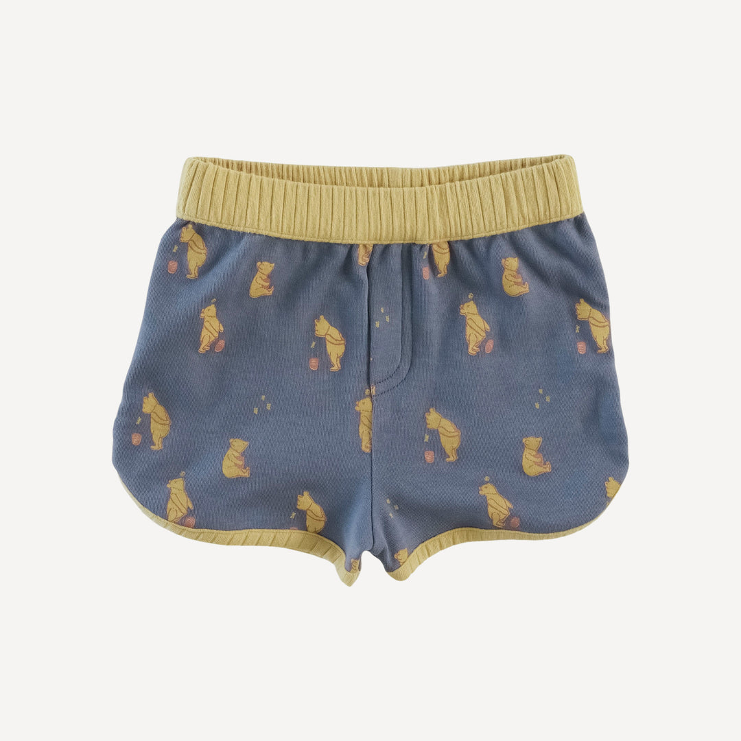 ringer short set | stone blue pooh | organic cotton interlock