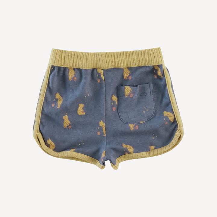 ringer short set | stone blue pooh | organic cotton interlock