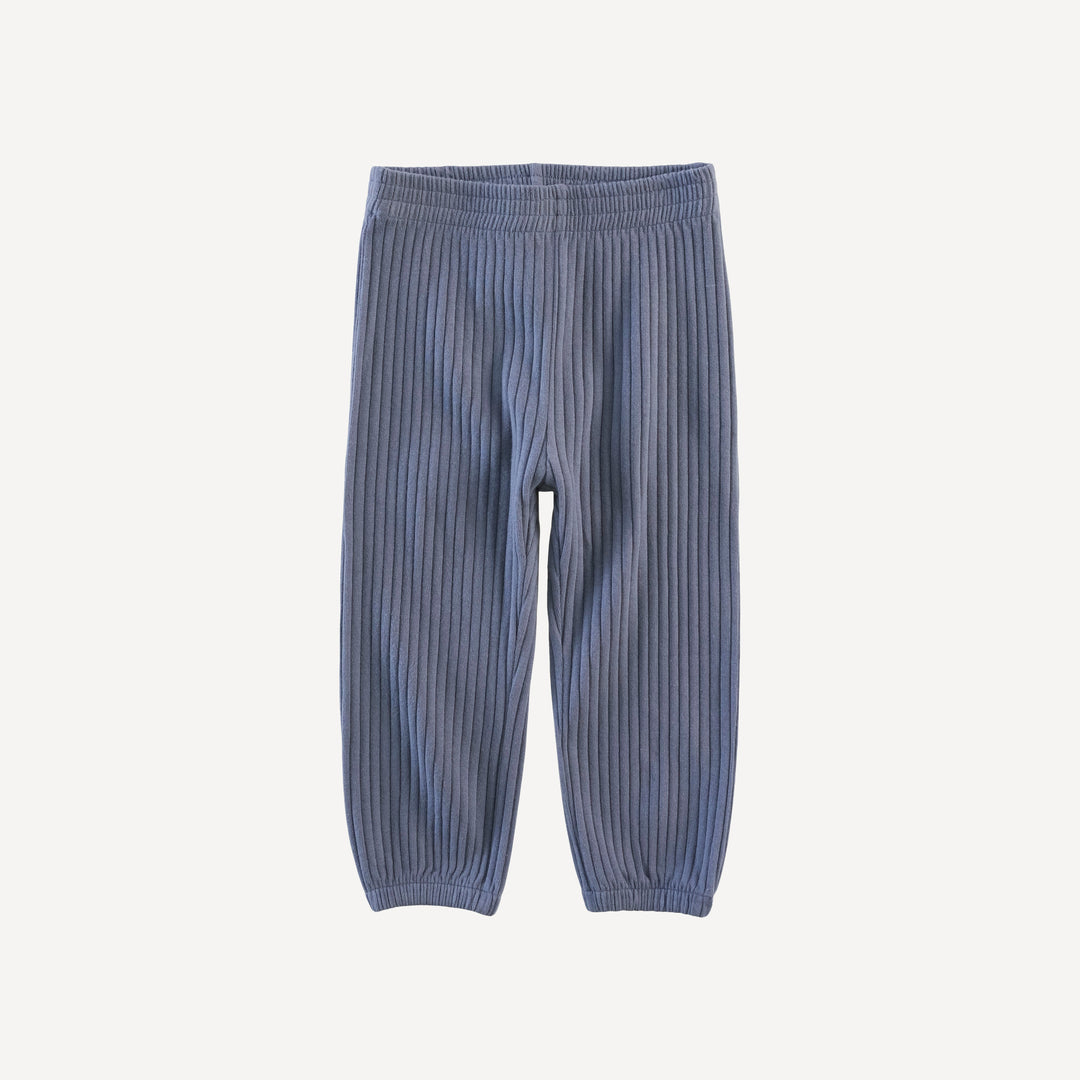 long sleeve relaxed jogger set | stone blue | organic cotton wide rib