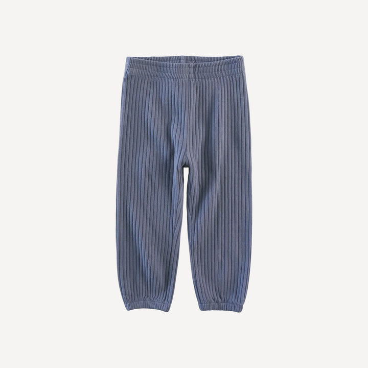 long sleeve relaxed jogger set | stone blue | organic cotton wide rib