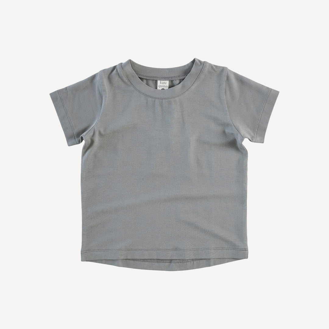 short sleeve essential boxy tee | stone gray | bamboo