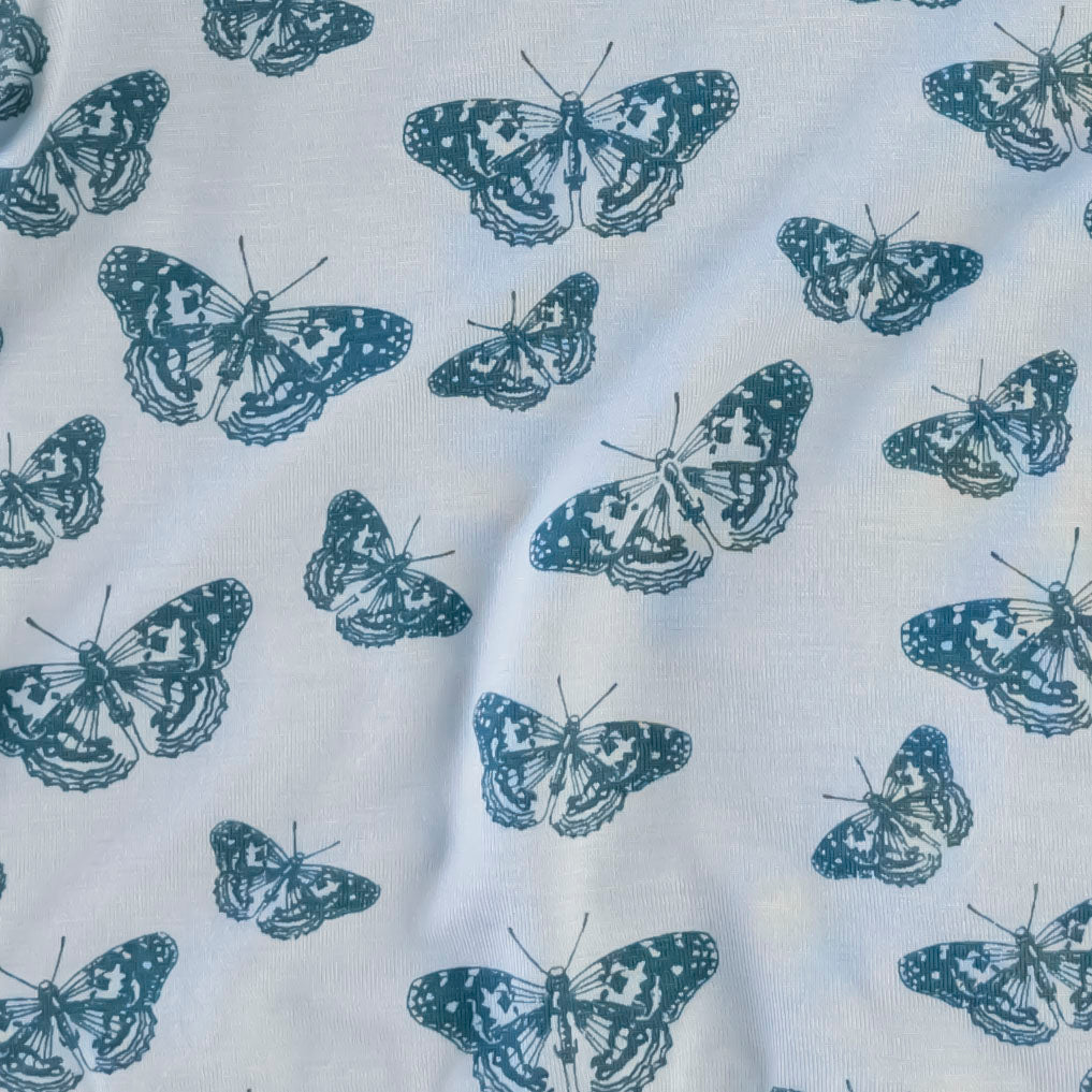 double layer blanket | stormy blue butterfly | bamboo