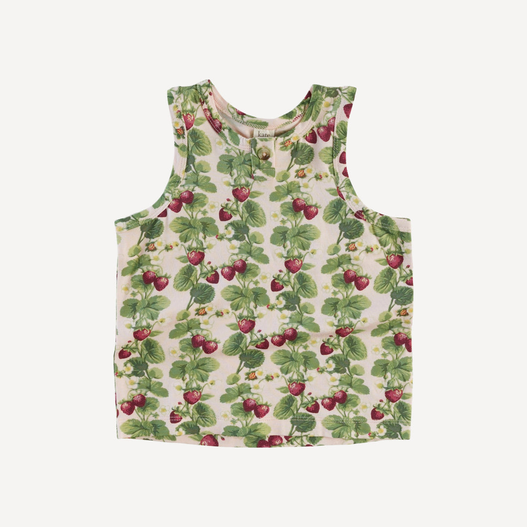 boxy button tank | strawberry vine | bamboo