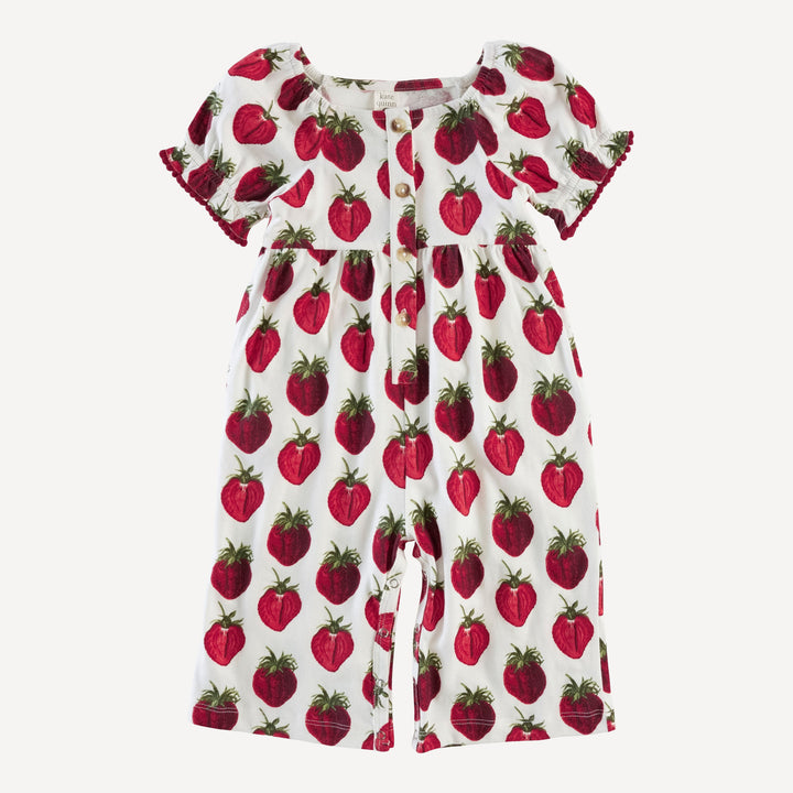 the woodland gaucho jumpsuit | strawberry | organic cotton jersey