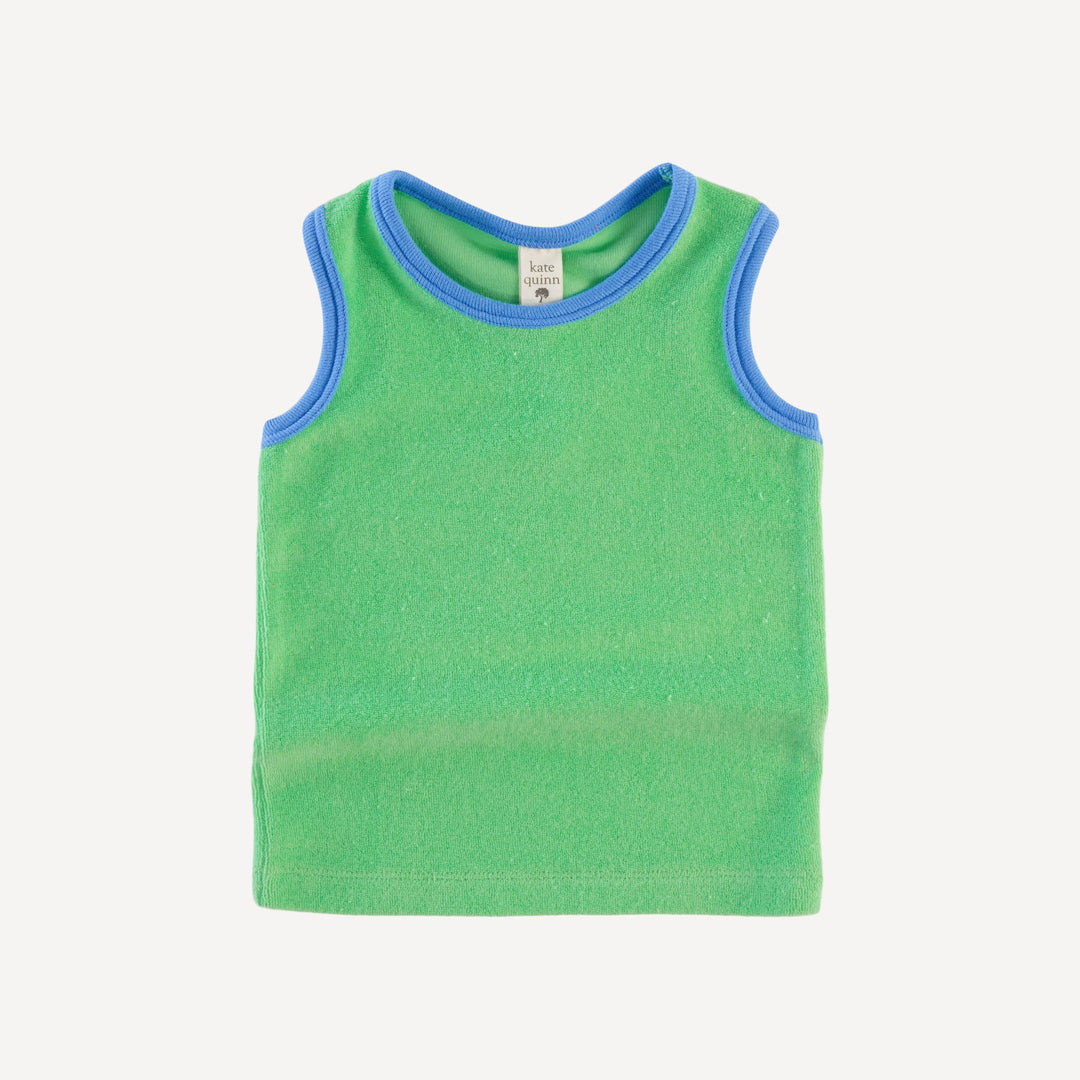 two tone racerback tank | summer green | organic cotton terry