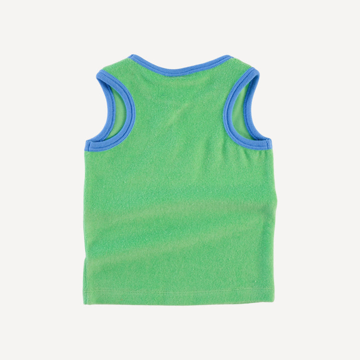 two tone racerback tank | summer green | organic cotton terry