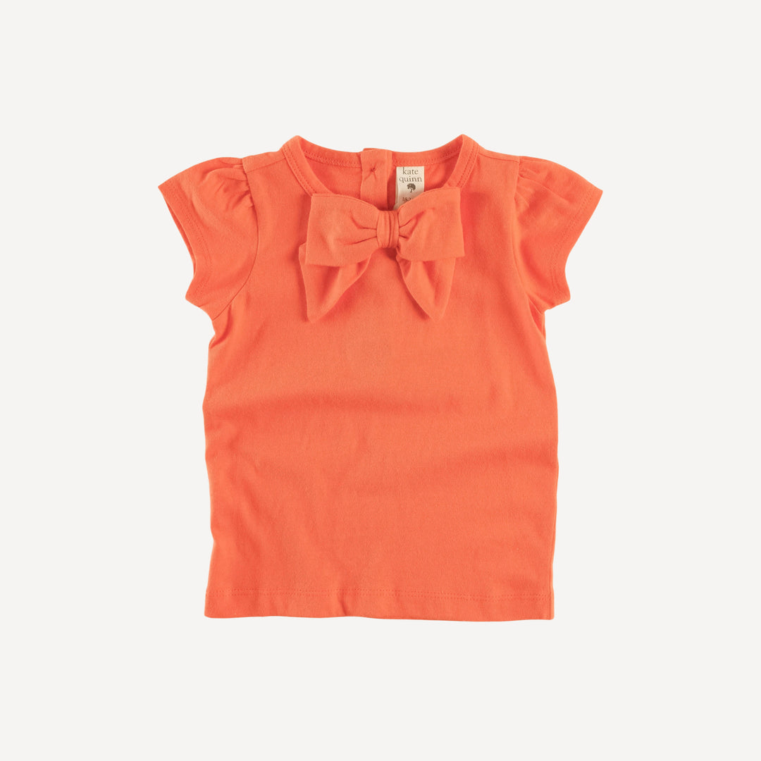 cap sleeve bow top | sunrise | organic cotton jersey