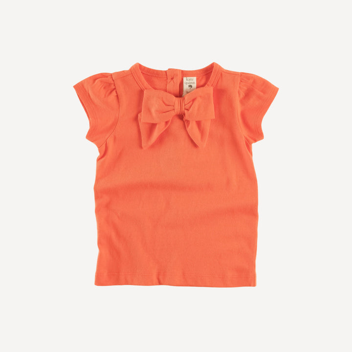 cap sleeve bow top | sunrise | organic cotton jersey