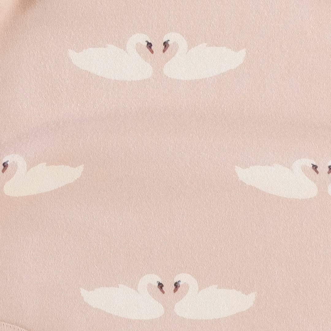 single layer blanket | swans | organic cotton interlock