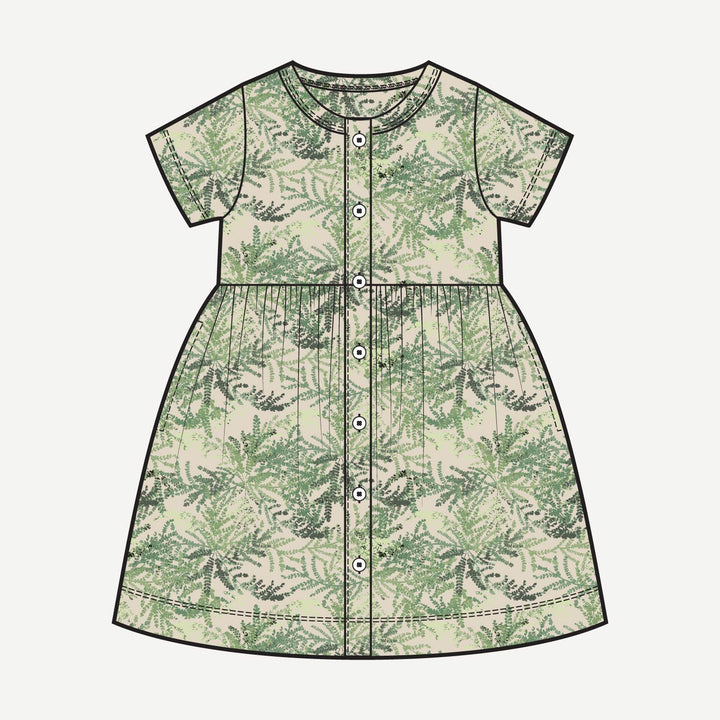 PREORDER short sleeve button dress | woods fern | modal