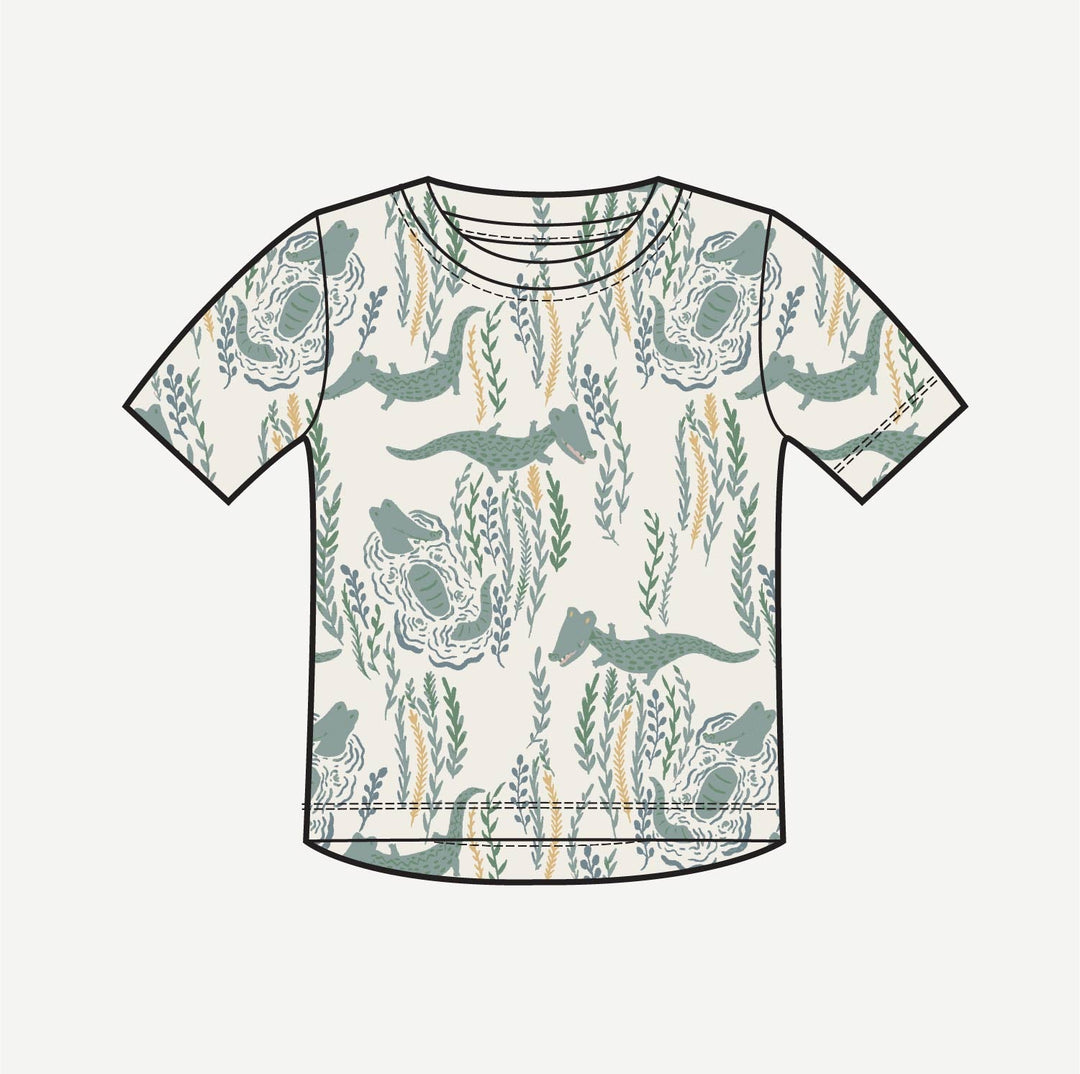 PREORDER short sleeve essential boxy tee | crocodile | bamboo