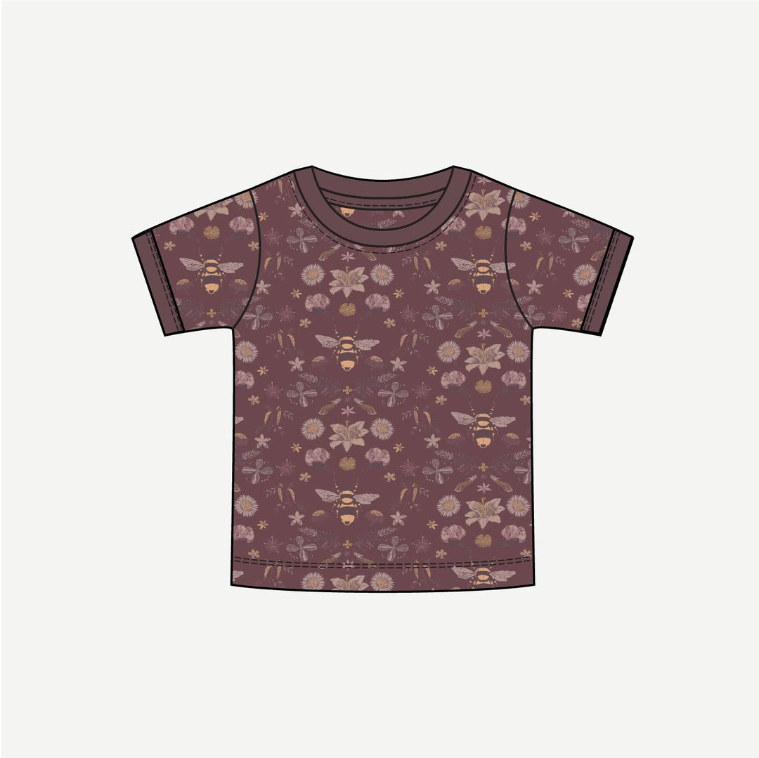 PREORDER short sleeve ringer tee | mahogany bee | modal