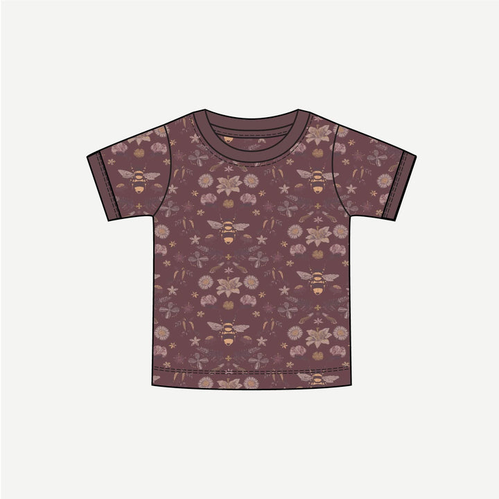 PREORDER short sleeve ringer tee | mahogany bee | modal