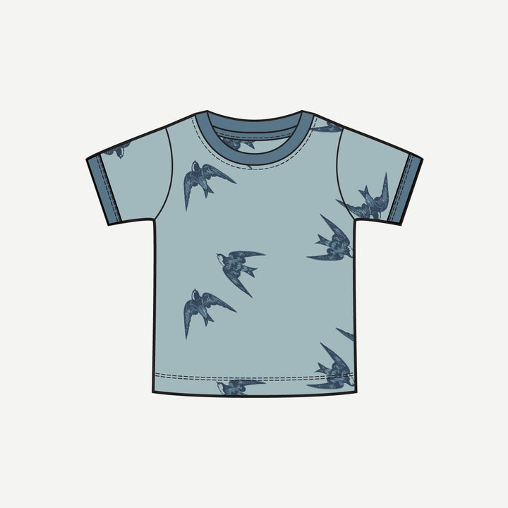 PREORDER short sleeve ringer tee | stone sparrow | modal