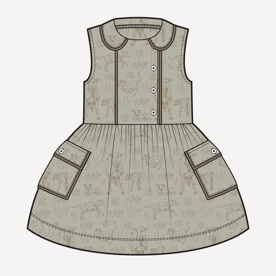 PREORDER sleeveless peter pan apron dress | cow pasture | bamboo