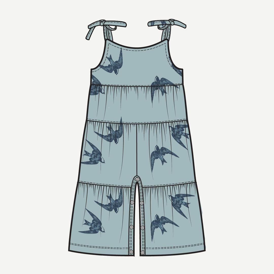 PREORDER spaghetti tie prairie gaucho jumpsuit | stone sparrow | modal