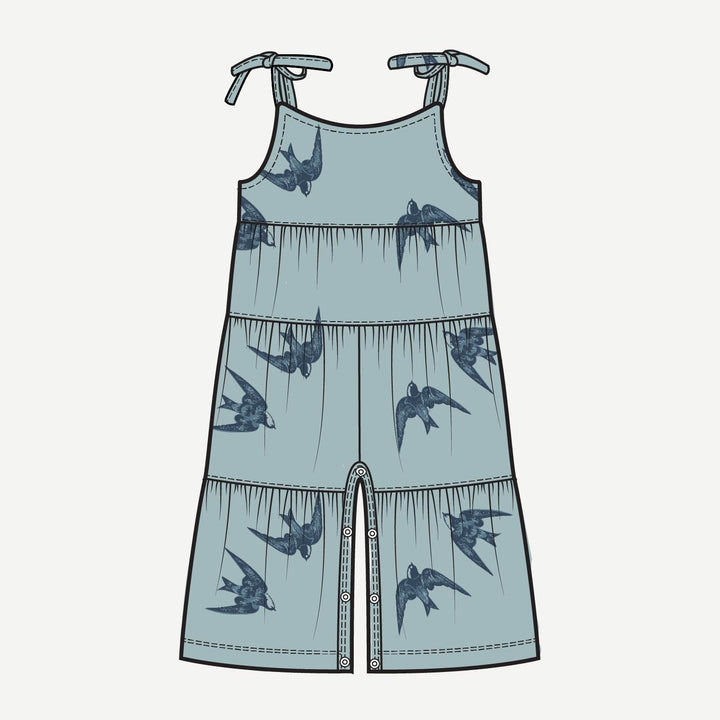 PREORDER spaghetti tie prairie gaucho jumpsuit | stone sparrow | modal