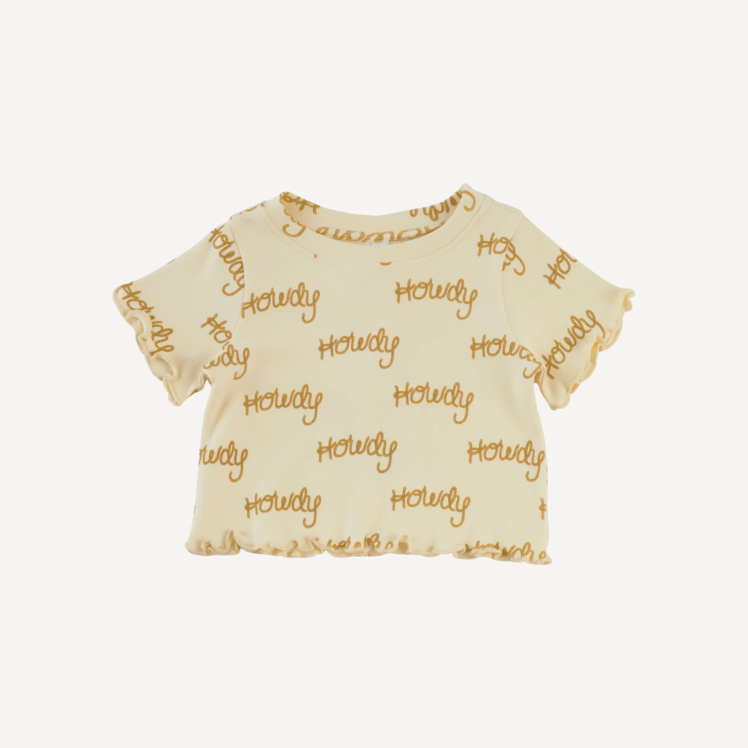 short sleeve jade set | tan howdy | organic cotton interlock