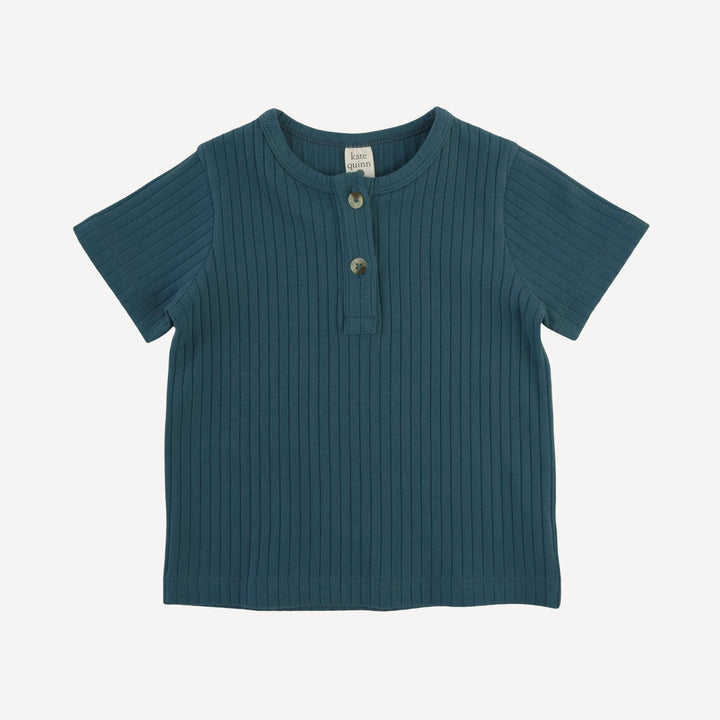 short sleeve basic henley tee | tapestry | organic cotton wide rib