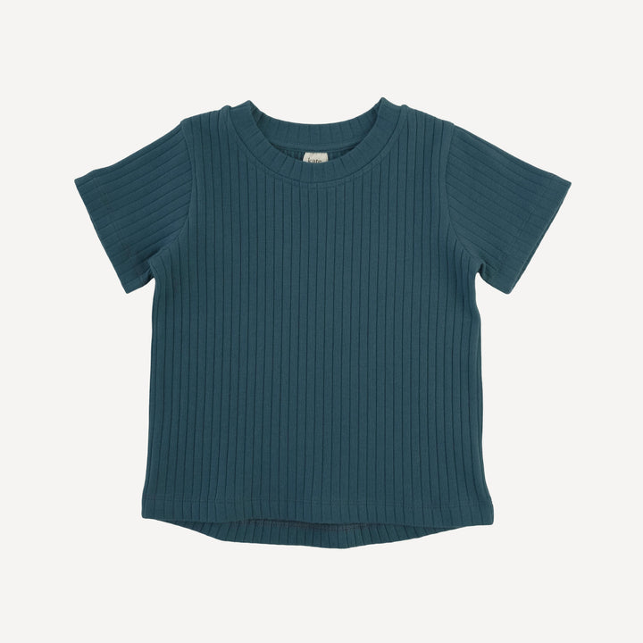 short sleeve essential boxy tee | tapestry | organic cotton wide rib