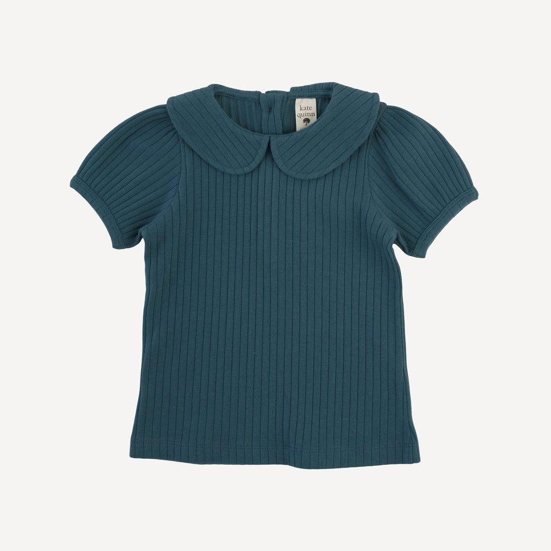 short sleeve peter pan top | tapestry | organic cotton wide rib
