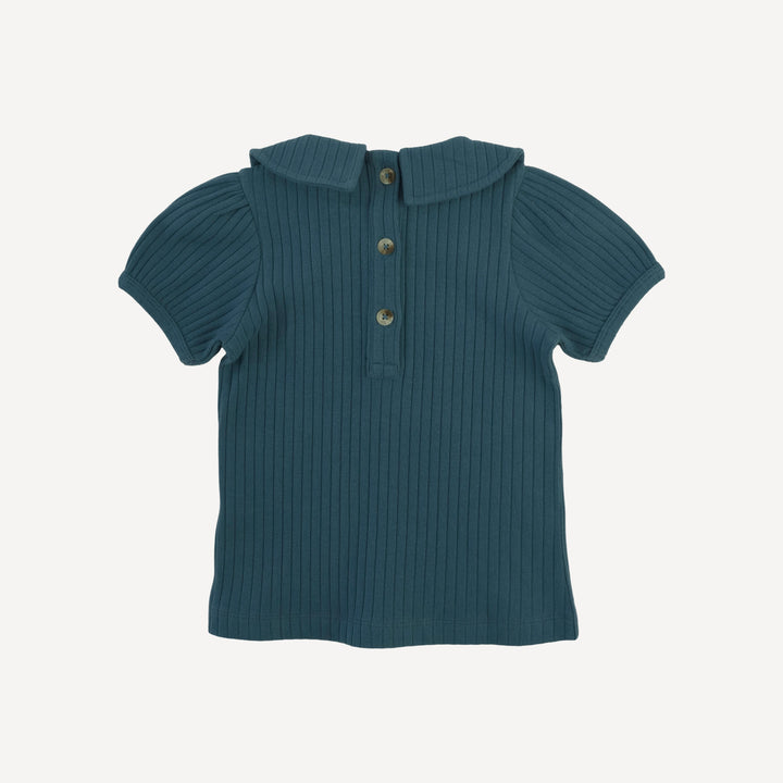 short sleeve peter pan top | tapestry | organic cotton wide rib