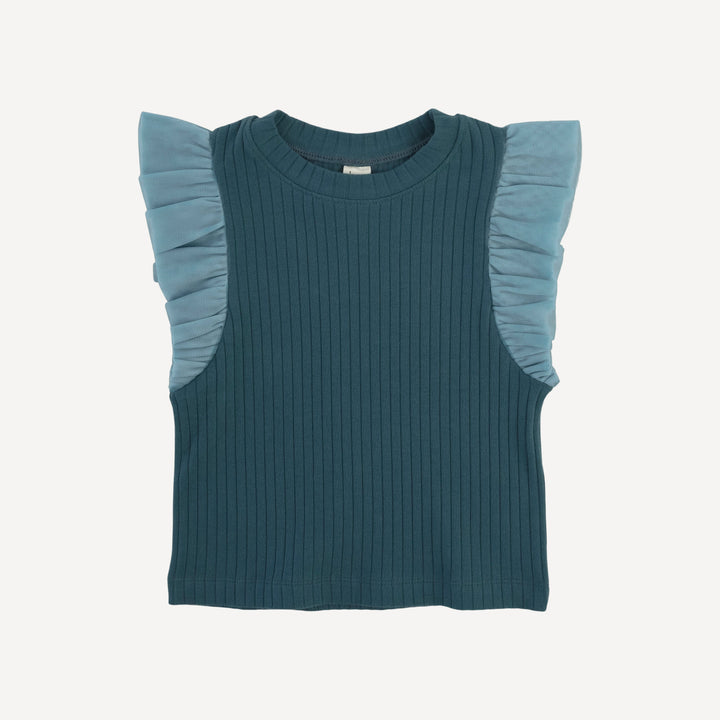100 acre wood tulle flutter tee | tapestry | organic cotton wide rib