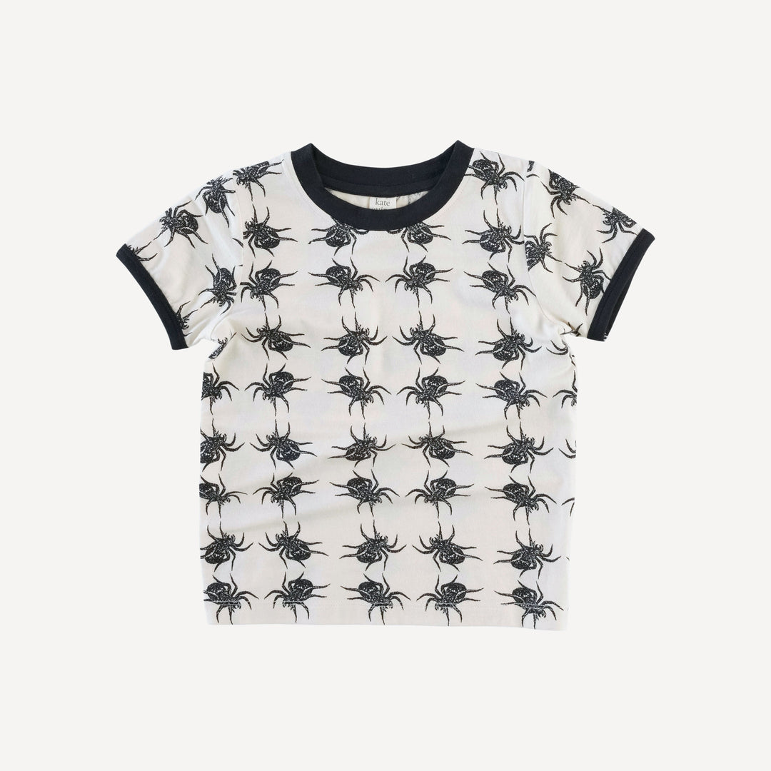 short sleeve ringer tee | tarantula | organic cotton interlock