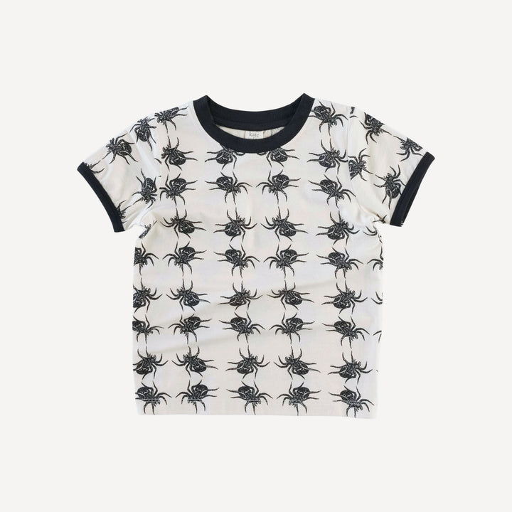 short sleeve ringer tee | tarantula | organic cotton interlock