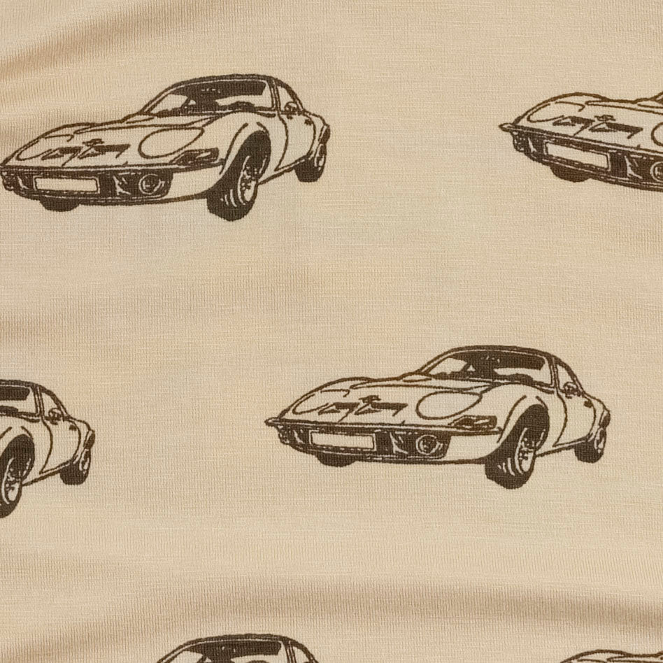 short sleeve zipper jumpsuit | tarmac vintage car | bamboo