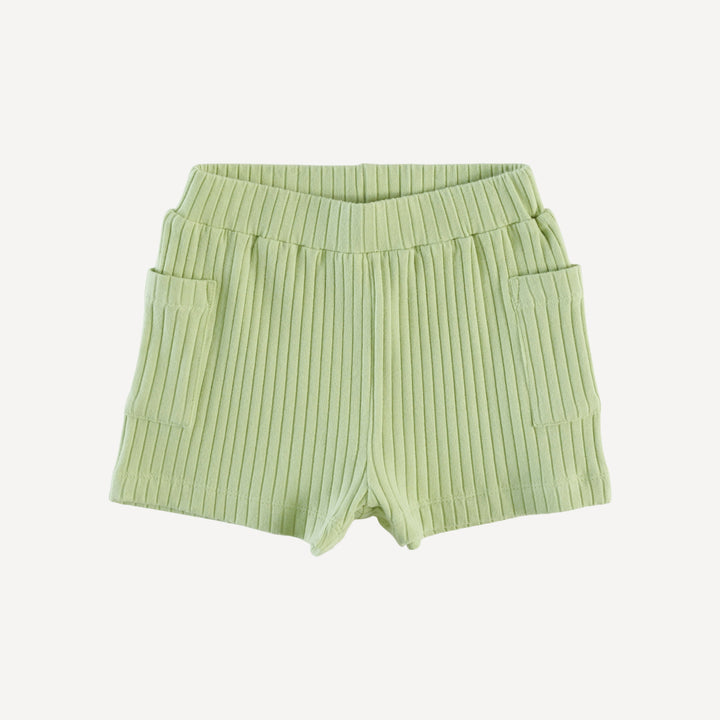 patch pocket short | tarragon | organic cotton wide rib