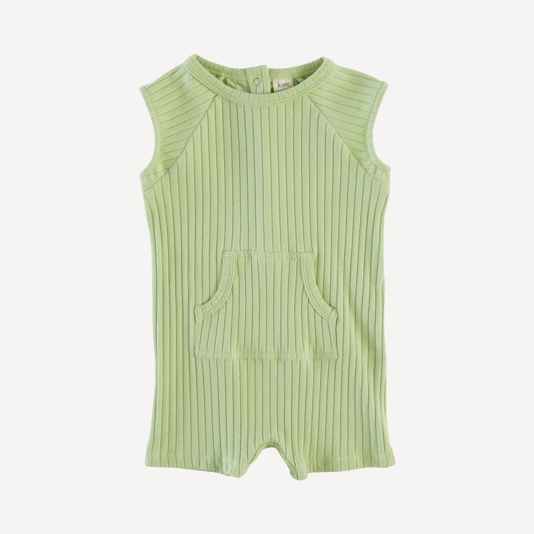 sleeveless kanga shortie | tarragon | organic cotton wide rib