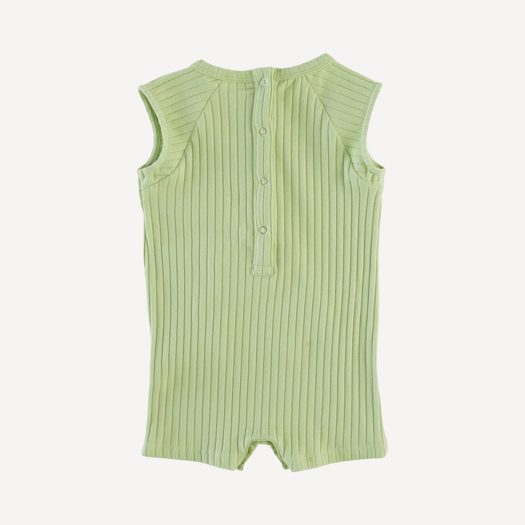 sleeveless kanga shortie | tarragon | organic cotton wide rib