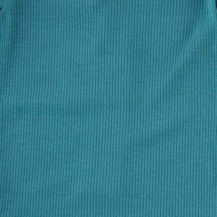 womens long sleeve twirl dress | teal | modal skinny rib