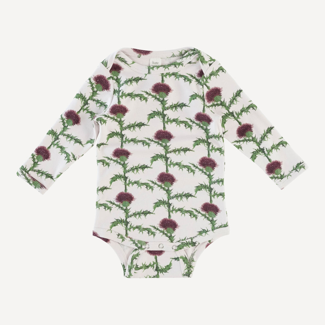 long sleeve lap neck bodysuit | thistle | organic cotton interlock