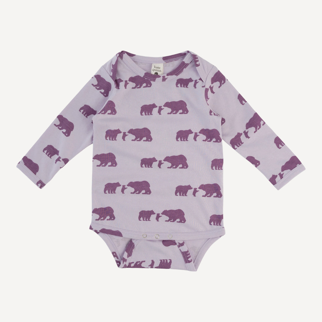 long sleeve lap neck bodysuit | three bears | organic cotton jersey