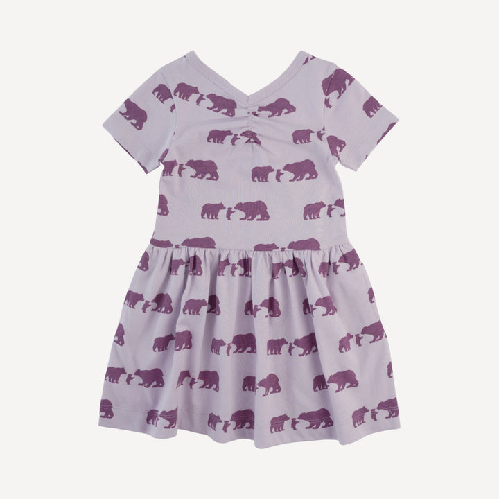 short sleeve twirl dress | three bears | organic cotton jersey