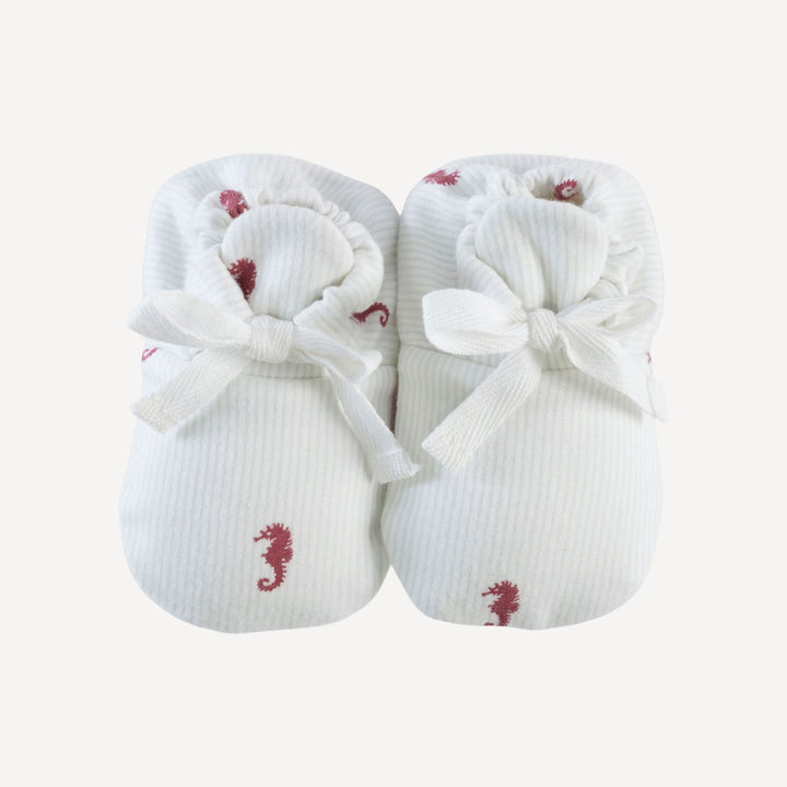 tie booties | seahorse stripe | bamboo