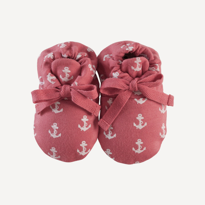 tie booties | red anchor | bamboo