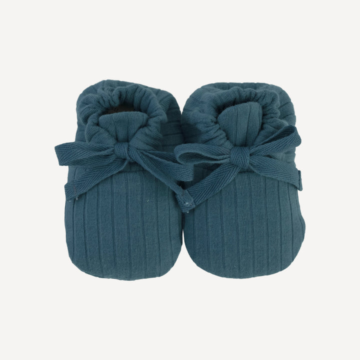 tie booties | tapestry | organic cotton wide rib