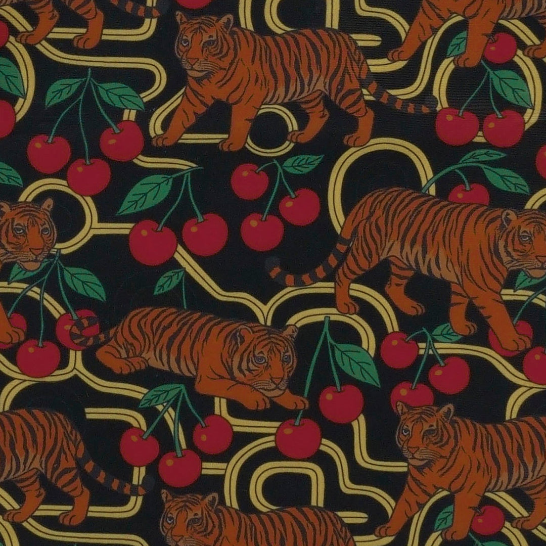 long sleeve zip front swimsuit | tiger + cherries | swim